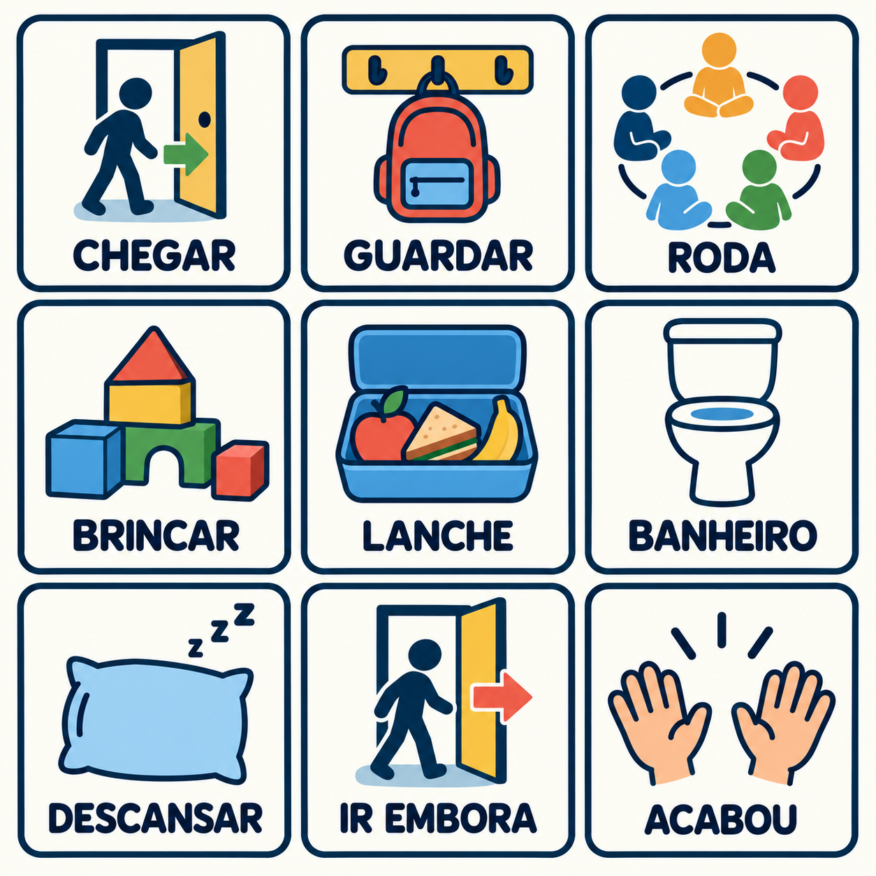 Prancha de comunicação IM ASK: Rotina